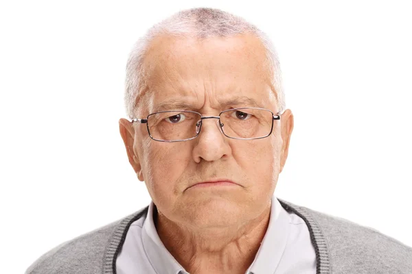 Angry senior frowning — Stock Photo, Image