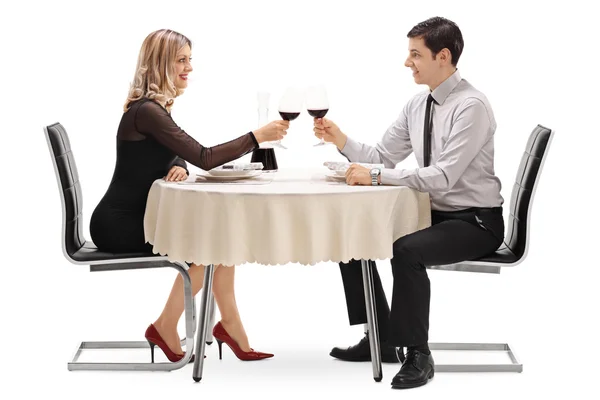 Young man and woman on romantic date — Stock Photo, Image