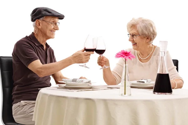 Couple âgé portant un toast — Photo
