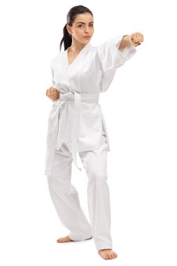 Genç kadın savaş sanatçısı Delme 