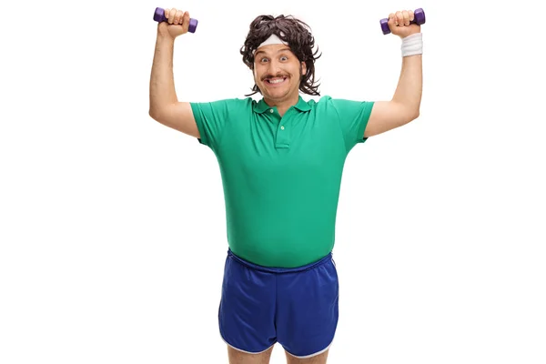 Deportista haciendo ejercicio con pesas —  Fotos de Stock