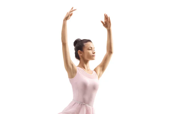 Voller Länge Aufnahme Einer Schönen Jungen Ballerina Mit Den Armen — Stockfoto