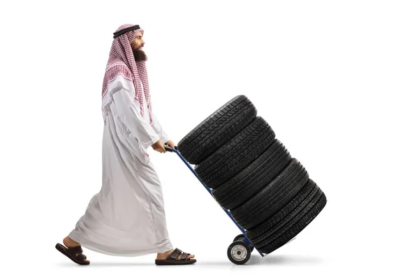 Foto Profil Lengkap Seorang Pria Arab Saudi Mengenakan Thobe Dan — Stok Foto