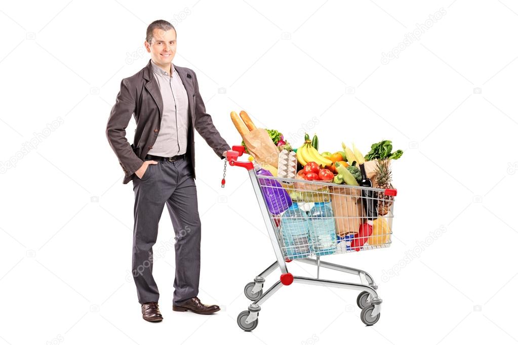 Man with shopping cart