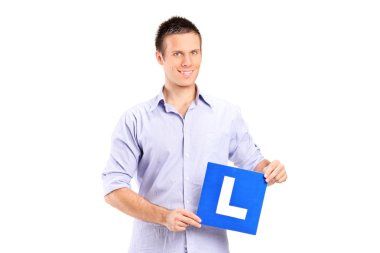 genç adam tutarak l işareti