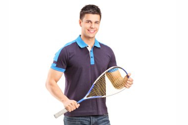 Young male racquetball player clipart