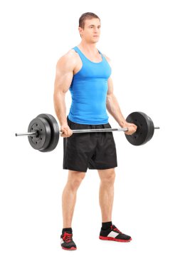 barbell ile egzersiz erkek atlet
