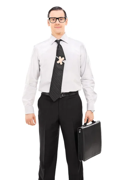 Businessman with tie split in half — Stock Photo, Image