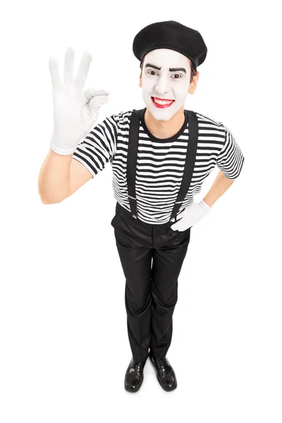 MIME-konstnären göra en gest med handen — Stockfoto