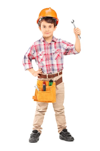 Niño vistiendo ropa de trabajo — Foto de Stock