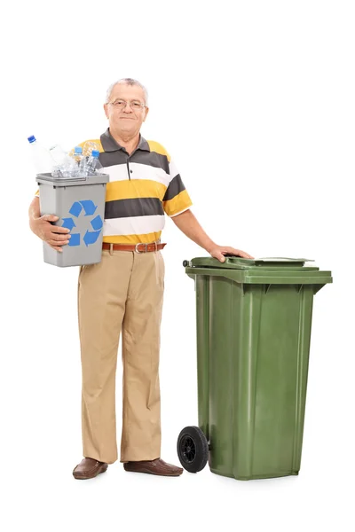 Senior bedrijf recycleren bin — Stockfoto