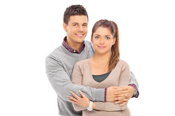 Young man hugging his girlfriend — Stock Photo, Image