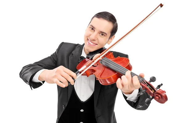 Joven músico tocando un violín — Foto de Stock