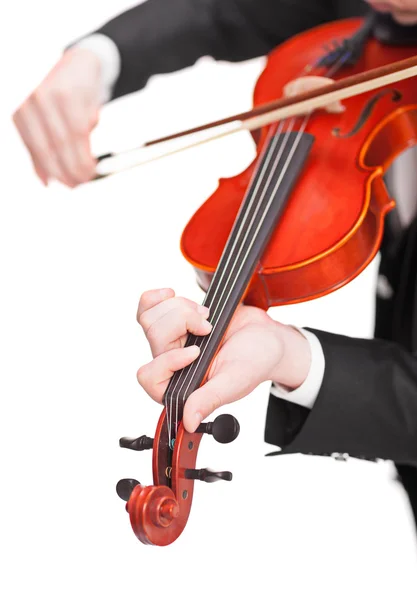 Violinista tocando violino — Fotografia de Stock