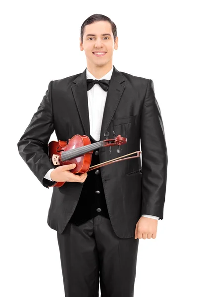 Violinisten innehar en fiol — Stockfoto