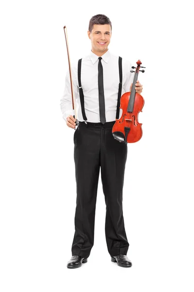 Joven violinista masculino — Foto de Stock