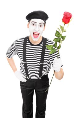 MIME sanatçı holding kırmızı gül