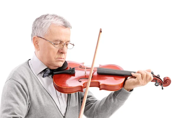 Mature man playing a violin — Stock Photo, Image