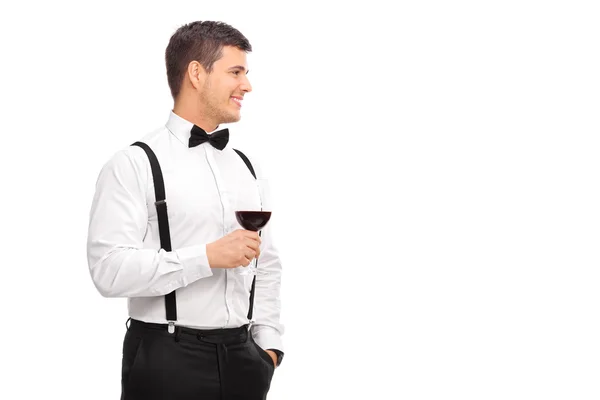 Hombre sosteniendo copa de vino — Foto de Stock