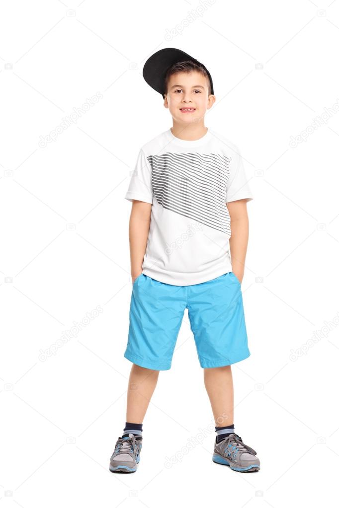 Cool boy in trendy clothes