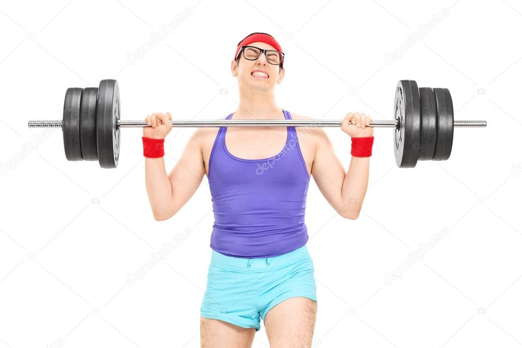 Athlete attempting to lift weight