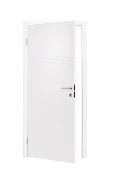 Semi-opened white door — Stock Photo, Image