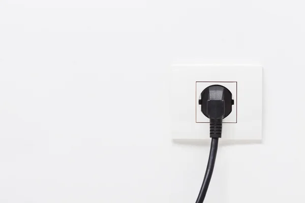 Elektromos kábel dugva a socket — Stock Fotó