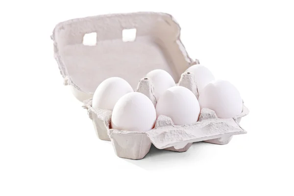 Eggs in a cardboard egg box — Stock Photo, Image