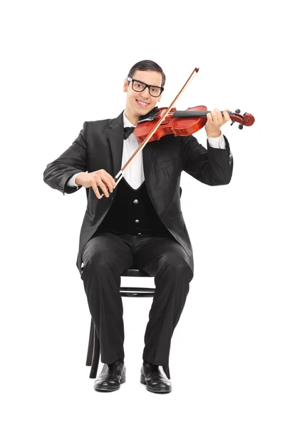 Ung violinist i en violin — Stockfoto