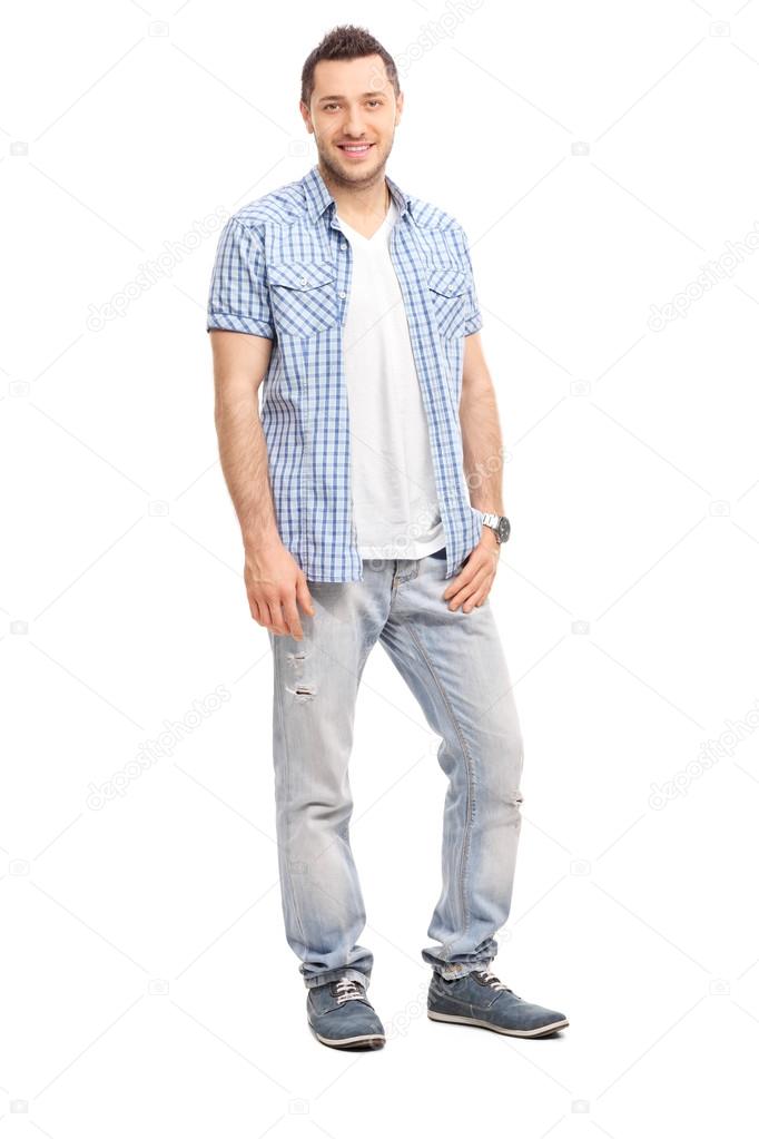 Casual young man smiling