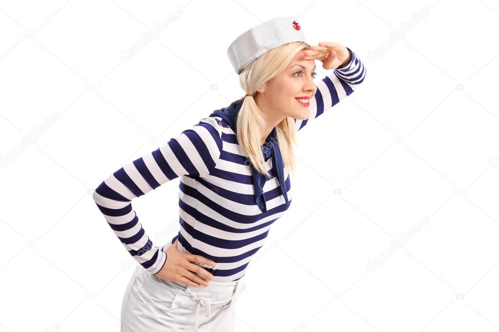 female sailor looking in the distance