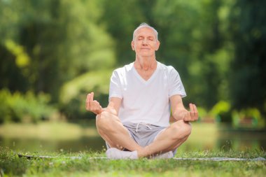 Komuta sizde bir parkta meditasyon sakin 