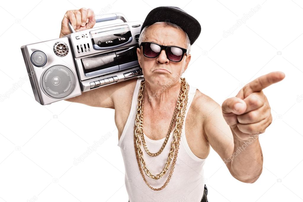 Senior rapper carrying a ghetto blaster Stock Photo by ©ljsphotography ...