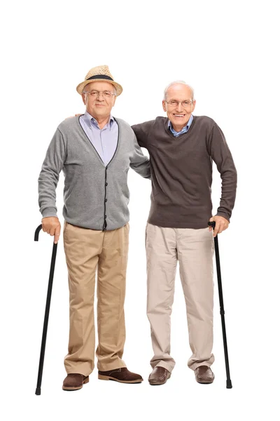 Två gamla vänner poserar tillsammans — Stockfoto