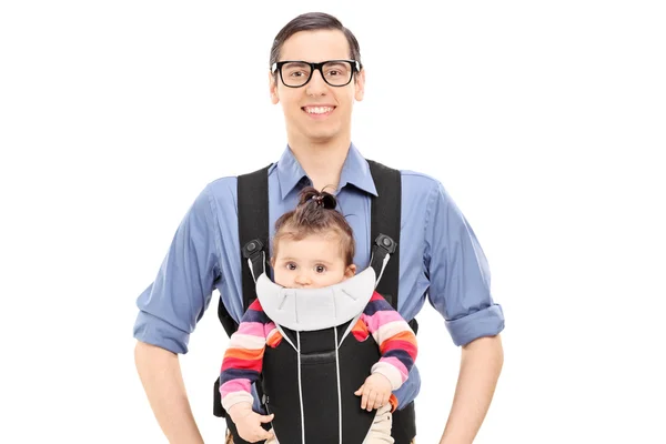 Jonge vader met zijn baby dochter — Stockfoto