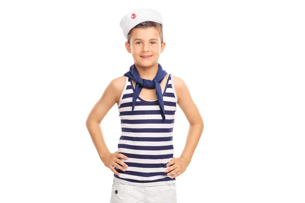 Little boy wearing a sailor costume — Stock Photo, Image