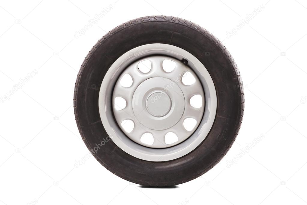 Studio shot of a car tire 