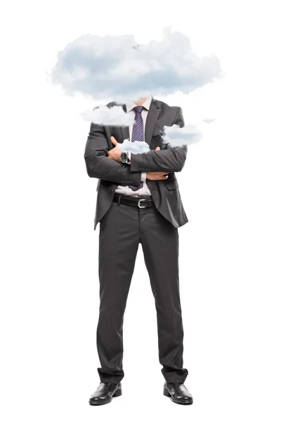 Businessman hidden behind clouds — Stock Photo, Image