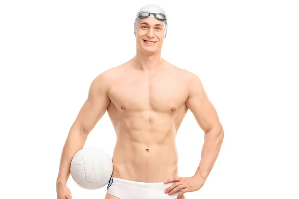 年轻男子水球运动员 — 图库照片