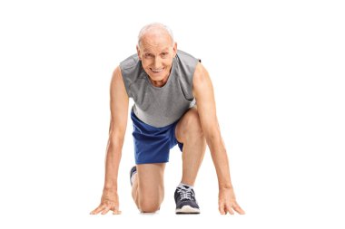 Başlama pozisyonu içinde olgun runner