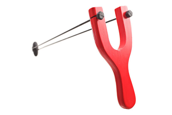 Расширенная рогатка с камнем
