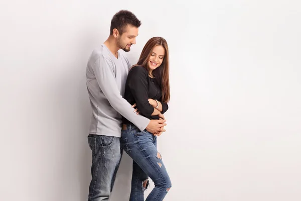 Young romantic couple hugging and posing — Stock Photo, Image