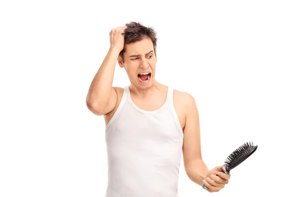 Angry man loosing hair — Stock Photo, Image