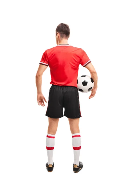 Fußballspieler mit Ball — Stockfoto