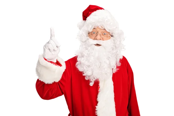 Santa Claus omhoog met vinger — Stockfoto