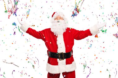 Noel Baba konfeti bir demet ayakta