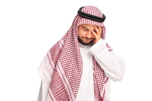 Jonge Arabische hebben een hoofdpijn — Stockfoto