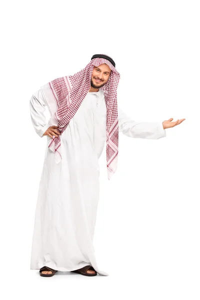 Arabische in een gebaren met zijn hand — Stockfoto