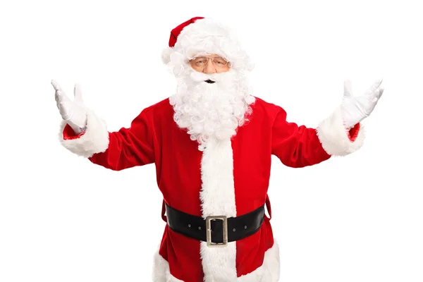 Santa Claus met zijn handen gebaren — Stockfoto