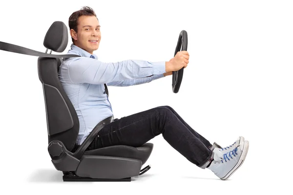 Man driving seated on car seat — Stock Photo, Image